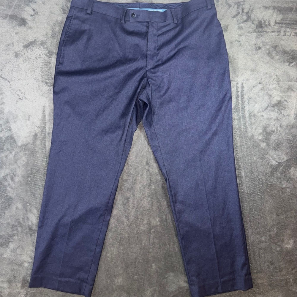 Mens 38x29 Van Heusen Dress Pants Navy Excellent Cool Flex Slim Fit Trousers